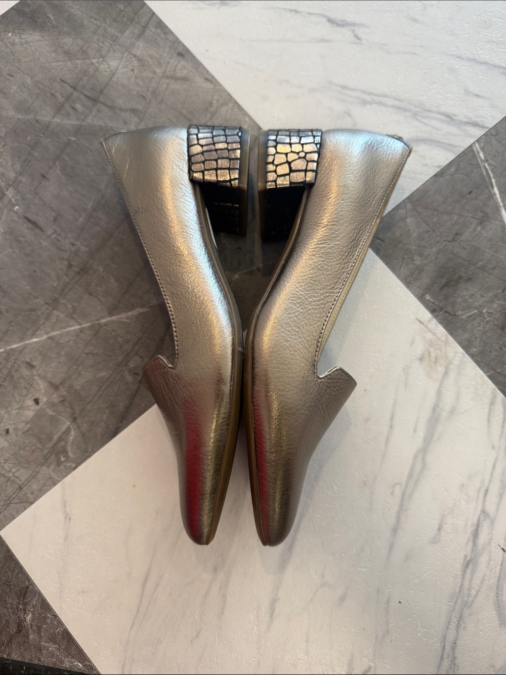 Anne Klein Metallic Pewter Pointed-Toe Flats - Picture 4 of 4